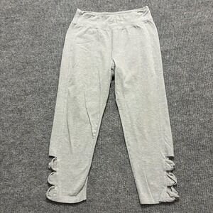 French Laundry Womens Cropped Leggings Size M Gray Pull On Yoga Lounge